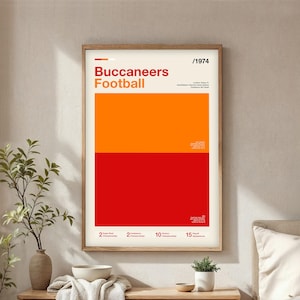 Bucs football poster | Gifts for Buccaneers fans | NFL team color prints | Modern football artwork | Bucs fan gear