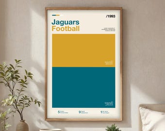 Jaguars Football Poster | Teal, Black & Gold NFL Fan Art