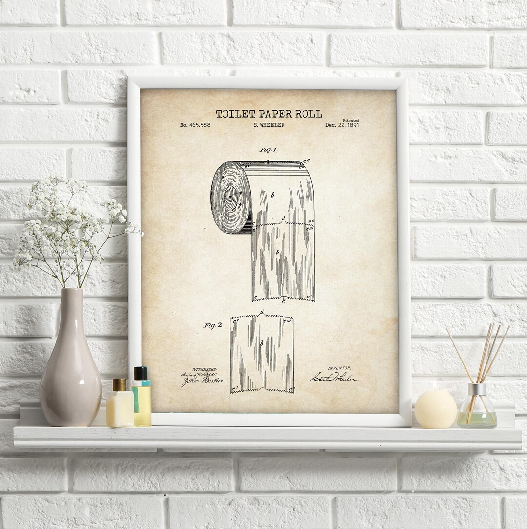 Vintage Toilet Paper Print Toilet Humor Wall Art Toilet Paper