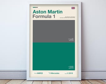 Aston Martin F1 poster | Formula 1 decor | Gifts for Aston Martin fans | Motorsport wall art | F1 team color print | Aston Martin fan gear
