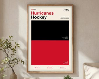 Carolina Hurricanes Hockey Art Print | NHL Team Colors Poster