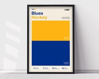 St. Louis Blues Hockey Art Print | NHL Team Colors Poster