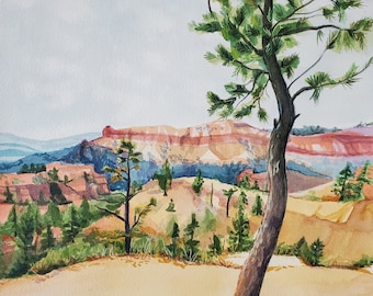 Original Watercolor - Rim of Bryce Canyon