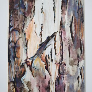 ORIGINAL Watercolor Painting - Tree Bark