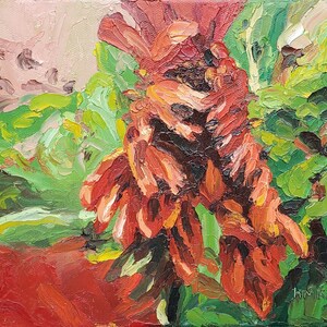 ORIGINAL oil on canvas - Gerbera Daisy
