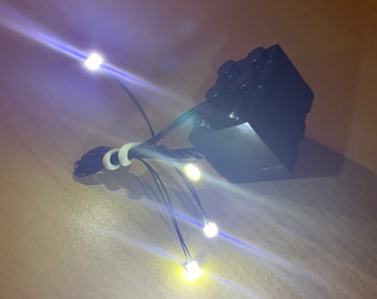 4x White LED light for LEGO creation. Small enough to fit in any LEGO piece