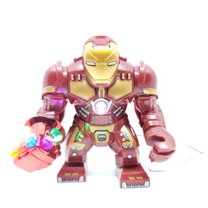 Hulkbuster Minifigure with LED Light Up Nano gauntlet – Endgame infinity war - Lego size
