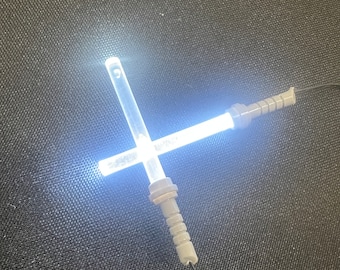 MOC 1x white LED lightup Ahsoka lightsaber for LEGO creation