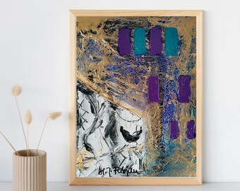 Impresión de arte abstracto colorido: Decoración vibrante para el hogar (Descarga digital)