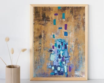 Impresión de arte abstracto vibrante: Decoración moderna y colorida para el hogar (Descarga digital)