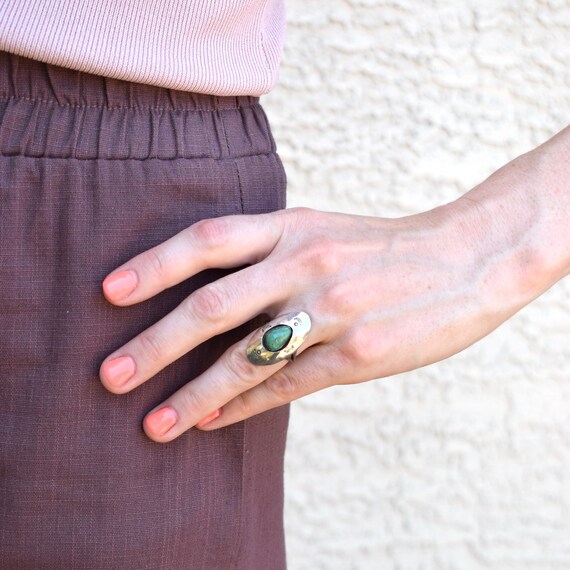 Vintage Native American Sterling Silver Turquoise… - image 1