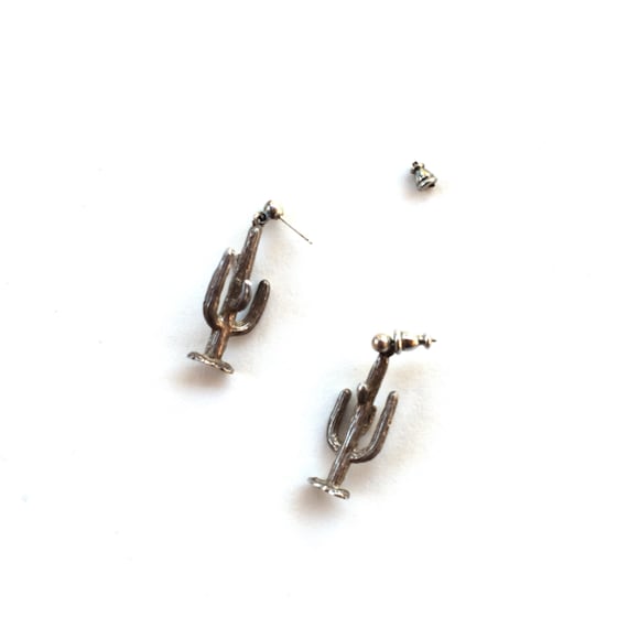 Saguaro cactus earrings sterling silver vintage j… - image 8