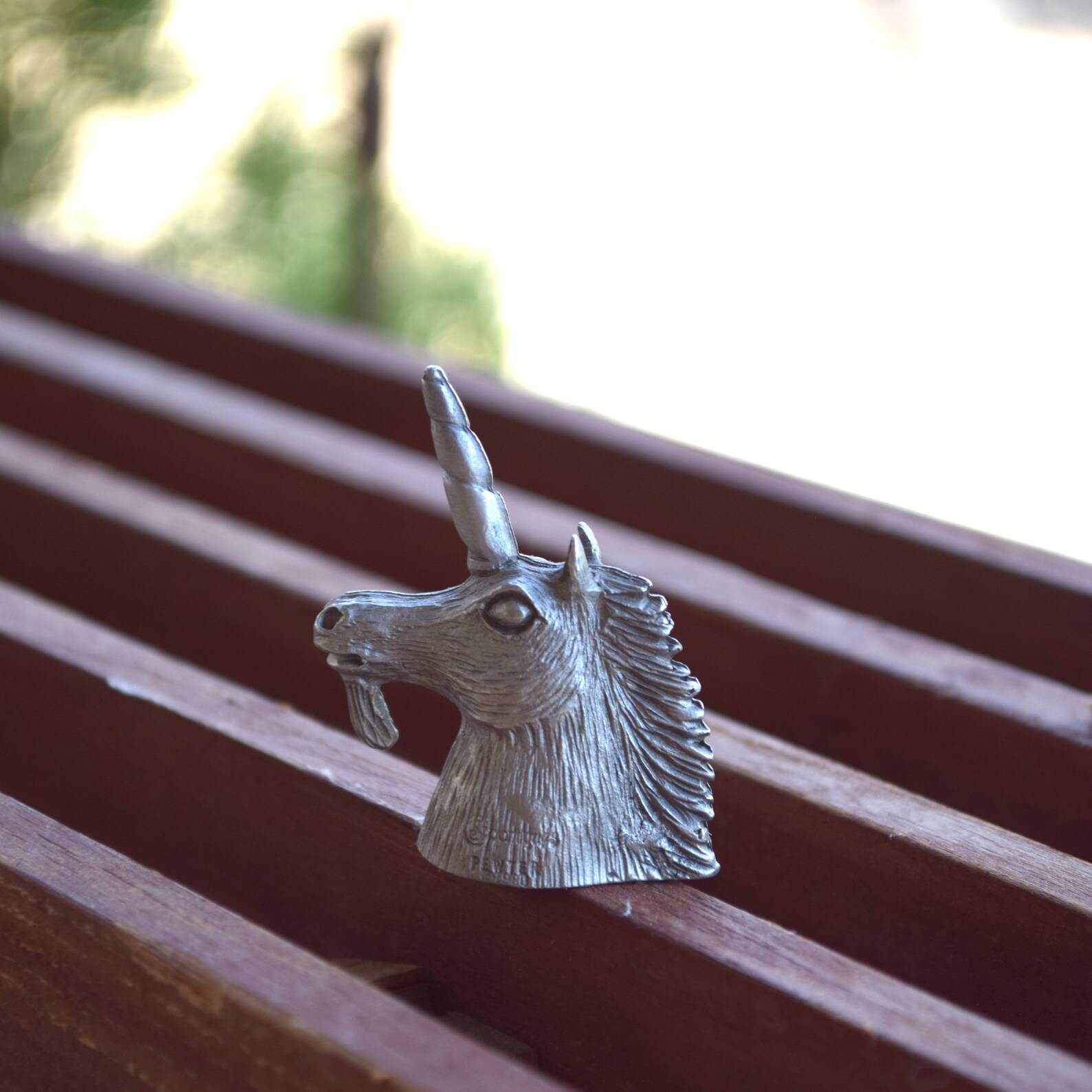 Vintage Miniature Unicorn Head Figurine Spoontiques Pewter Etsy