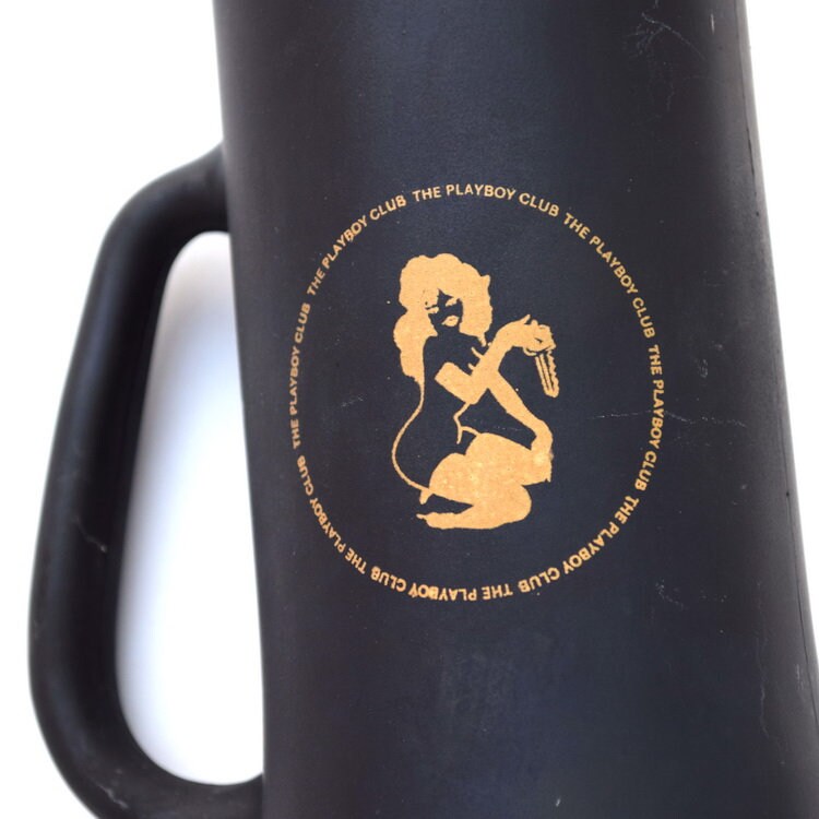 Vintage Playboy mug dark charcoal gold glass beer mug Playboy Etsy