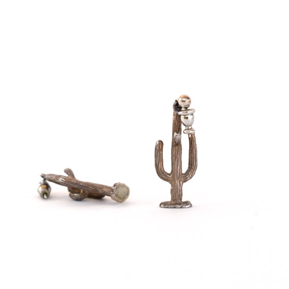 Saguaro cactus earrings sterling silver vintage j… - image 4