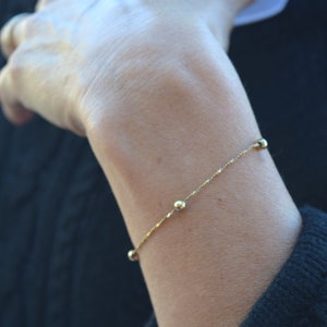 Vintage gold tone sterling silver chain bracelet Danecraft Italy womens jewelry Birthday Christmas Valentines Day gift for her gift for wife