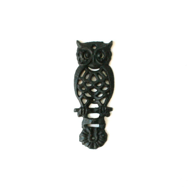 Vintage Owl Wall Bracket Decor Cast Iron Kitchen Home Owls Collection