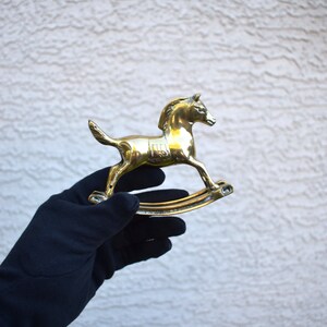 Vintage figurine rocking horse brass nostalgic Christmas gift keepsake collectible gift for sister unique home gifts for her baby shower image 7