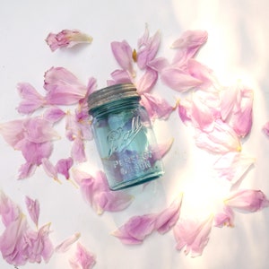 Antique mason jar Ball Perfect Mason 1910-1923 light aqua blue glass with Boyd&#39;s porcelain lined zinc cap collectible vintage canning jar
