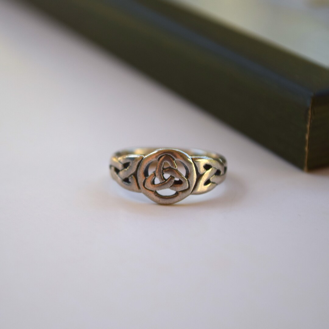 Vintage Trinity ring sterling silver pinky ring Trinity knots Triquetra ...