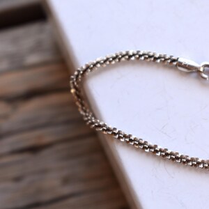 Vintage Italian chain bracelet sterling silver 925 Italy PT women classic jewelry Birthday Christmas Valentines Day Mothers Day gift for her
