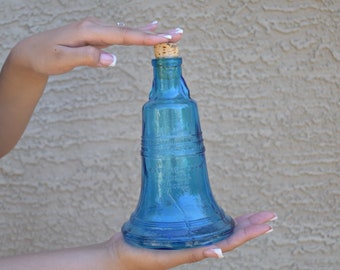 Liberty Bell blue bottle Wheaton NJ USA vintage bottle collectible blue glass colorful glass patriotic gift home decor housewarming gift