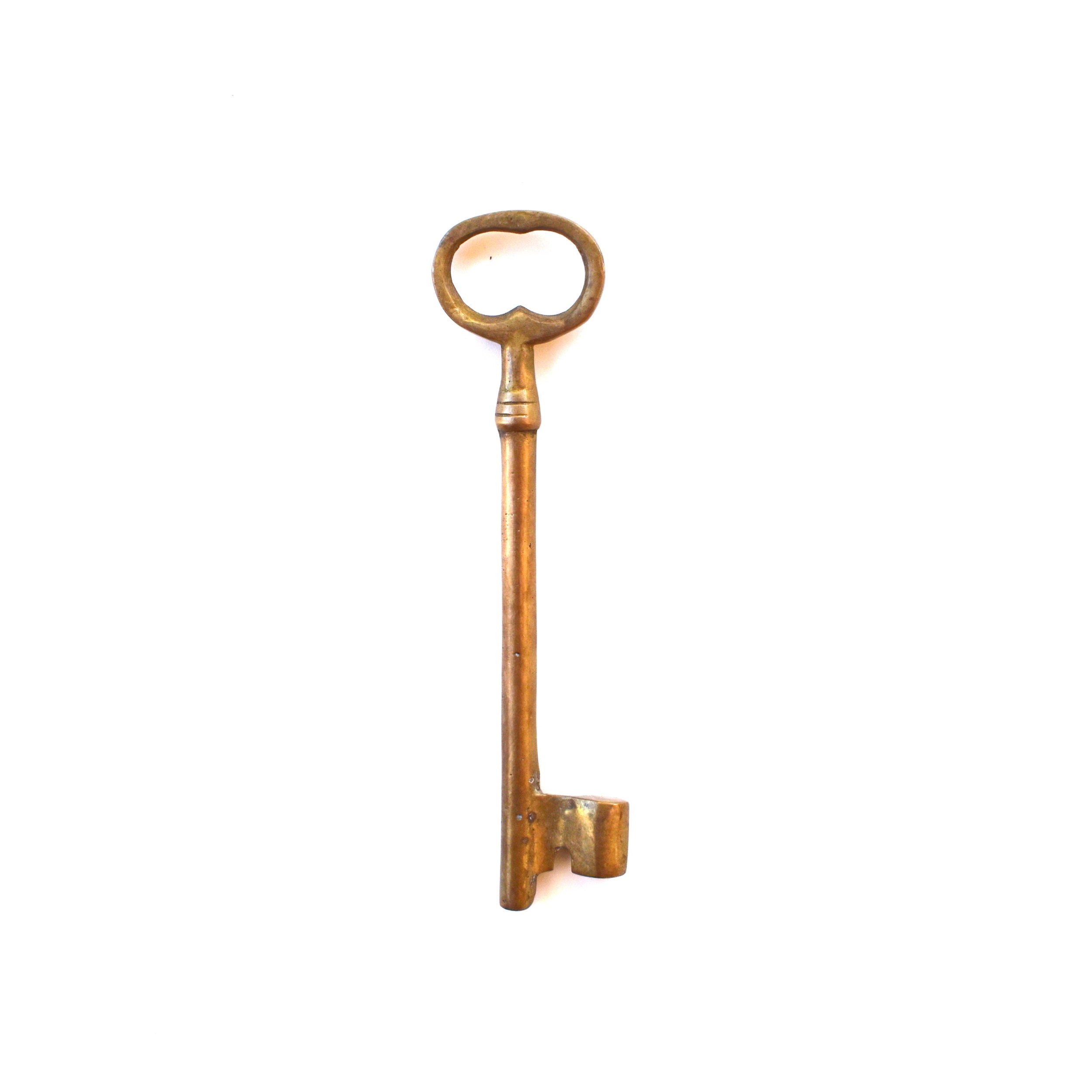 Vintage brass skeleton key decorative jail key rustic home decor farmhouse wall decor office paperweight housewarming gift  steampunk decor