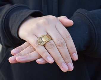 Spoon ring copper vintage jewelry ladies ring gift for her Valentines Day Birthday gift for friend statement ring womens costume jewelry