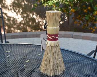 Vintage  golf shoe straw brush broom handmade artisan broomcorn USA cleaning tool natural materials collectible broom gift for golfer