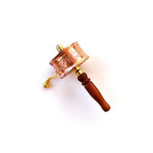 Vintage Tibetan prayer wheel hand held prayer wheel Tibetan Buddhism Mani wheel altar ritual religious spiritual gift for him for her
