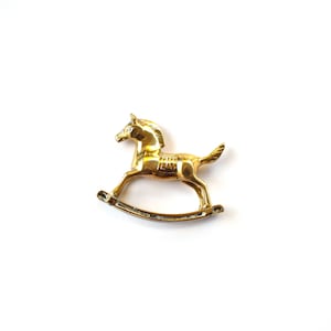 Vintage figurine rocking horse brass nostalgic Christmas gift keepsake collectible gift for sister unique home gifts for her baby shower image 1