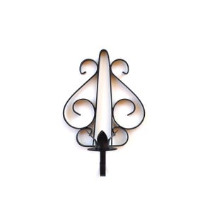 Vintage wall candle holder vintage black taper candle holder metal wall mount wall decor ornate lighting fixture Thanksgiving Halloween