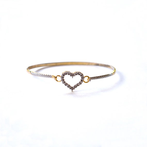 Sterling Silver Heart Tension Bangle Sterling Silver Heart Tension Bangle