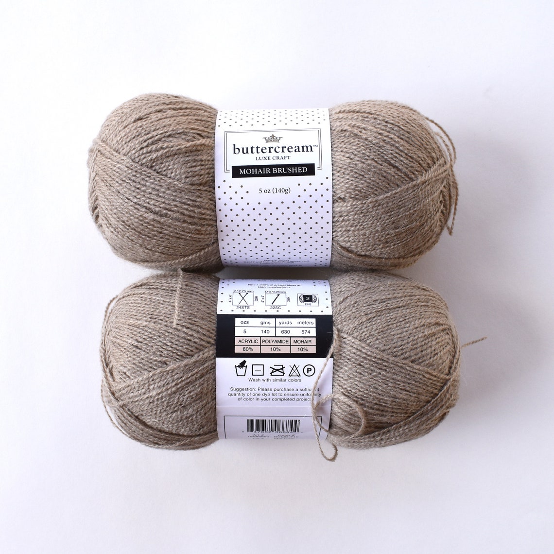 Yarn Buttercream Luxe Craft Mohair Brushed 2 Skeins Made in Etsy