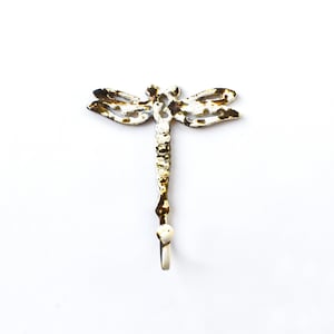 Vintage wall hook dragonfly decorative wall hanging organizer home key holder nature decor bathroom laundry room entryway shabby cottage