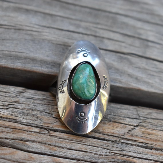 Vintage Native American Sterling Silver Turquoise… - image 2