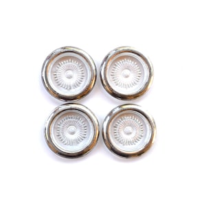 Vintage coasters sterling silver glass set of 4 holiday party housewarming gift formal dinner wedding New Year Christmas gift for hostess