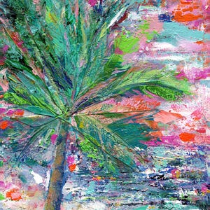 Palm Tree Art Print – Tropical Coastal Wall Decor | Colorful Beach House Art | Limited Edition Giclée | Summer Island Vibes Print