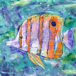 Tropical Fish Art Print – Coastal Ocean Wall Decor | Colorful Sea Life Painting | Beach House Giclée Print | Limited Edition Aquarium Art