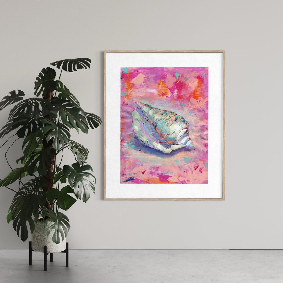 Conch Shell Art Print: Coastal Beach House Decor, Limited Edition ...