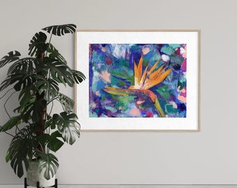 Paradiesvogel Kunstdruck: Tropisches Wanddekor