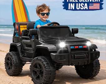 12V Kids Ride On Truck, Remote Control Electric Car, 2 Speed Toddler Toy