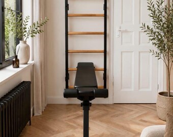 Reversible Workout Bench for Swedish Ladder, Adjustable Home Gym Equipment
