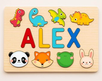 Personalized Wooden Name Puzzle: Montessori Toddler Learning Toy