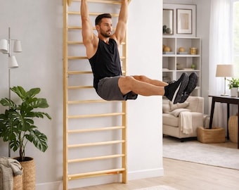 Wooden Swedish Ladder Wall Bars for Home Gym