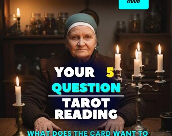 5 Question Tarot Reading Same Hour, Psychic Love & Career Reading, Instant Delivery Tarot Card Reading with Accurate Spiritual Insight