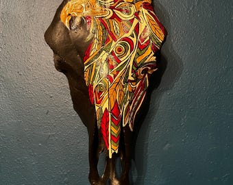 Cow Skull Eagle Abstract