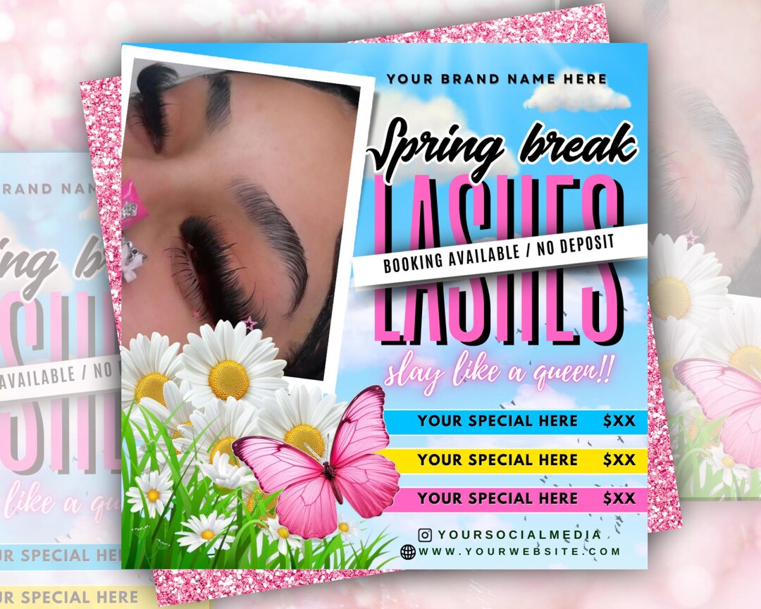 Spring Lash Special Flyer, April Booking, Lash Esthetician, Canva ...