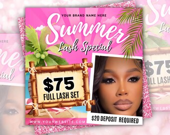 Summer Special Flyer, June Booking Flyer, June Books Open, Hair Bundles, Lash Flyer, Makeup Flyer, Nail Flyer, Boutique Flyer, Summer Flyer
