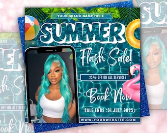 Summer Booking Flyer, Summer Bookings, Summer Book Now Appointments Available Flyer, Summer Season Flyer, Summer Sale Flyer, canva Editable